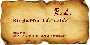 Ringhoffer László névjegykártya